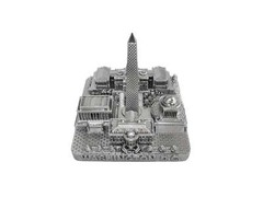 Washington DC Silver Skyline Landmark 3D Model 4 1/2 inches