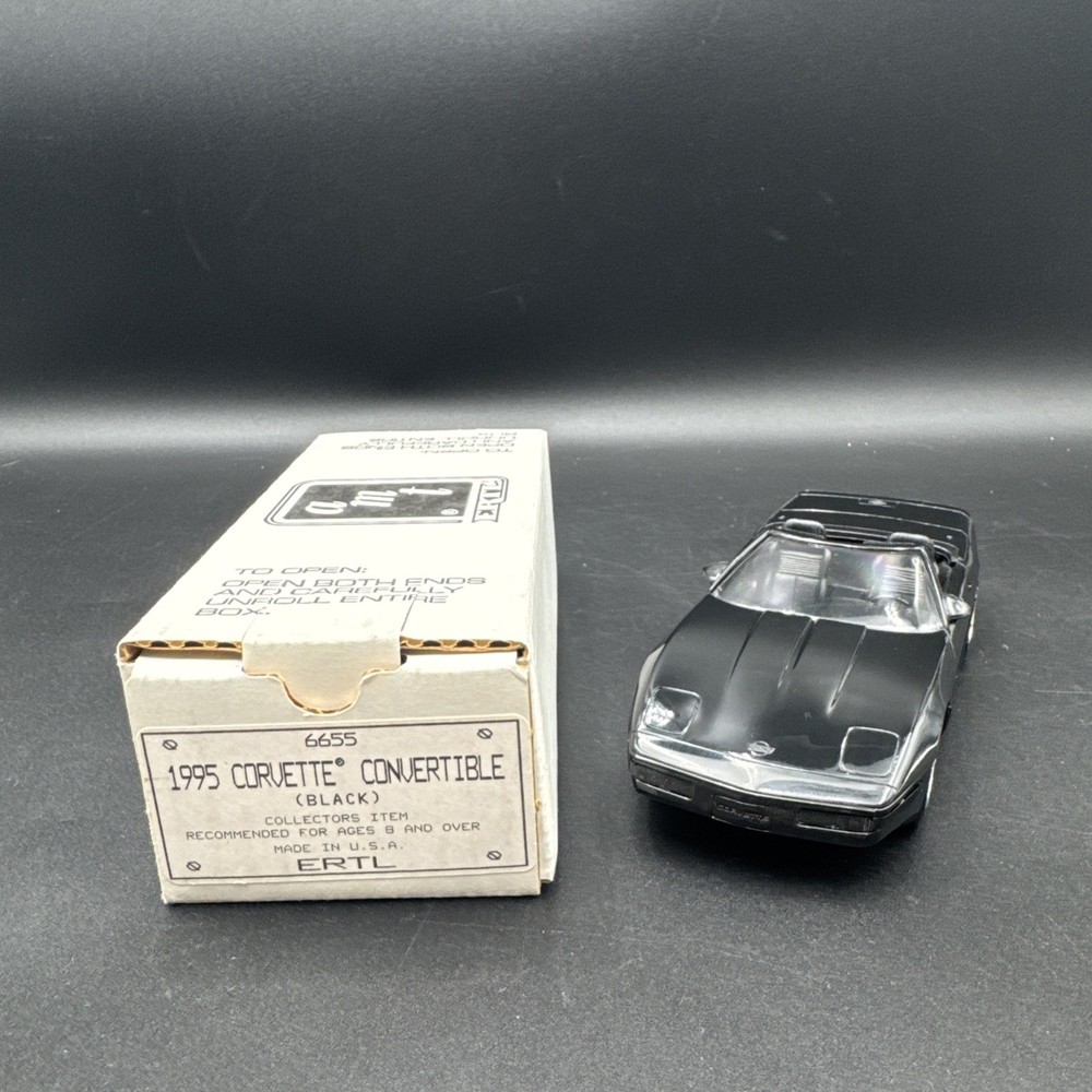 1995 C4 Corvette Convertible Black Dealer Promo Car 1:25 Amt ERTL # 6655 NIB