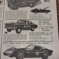 1966 Model Car & Model Racing News Also has Slot Cars Little Red Wagon Boss Mako