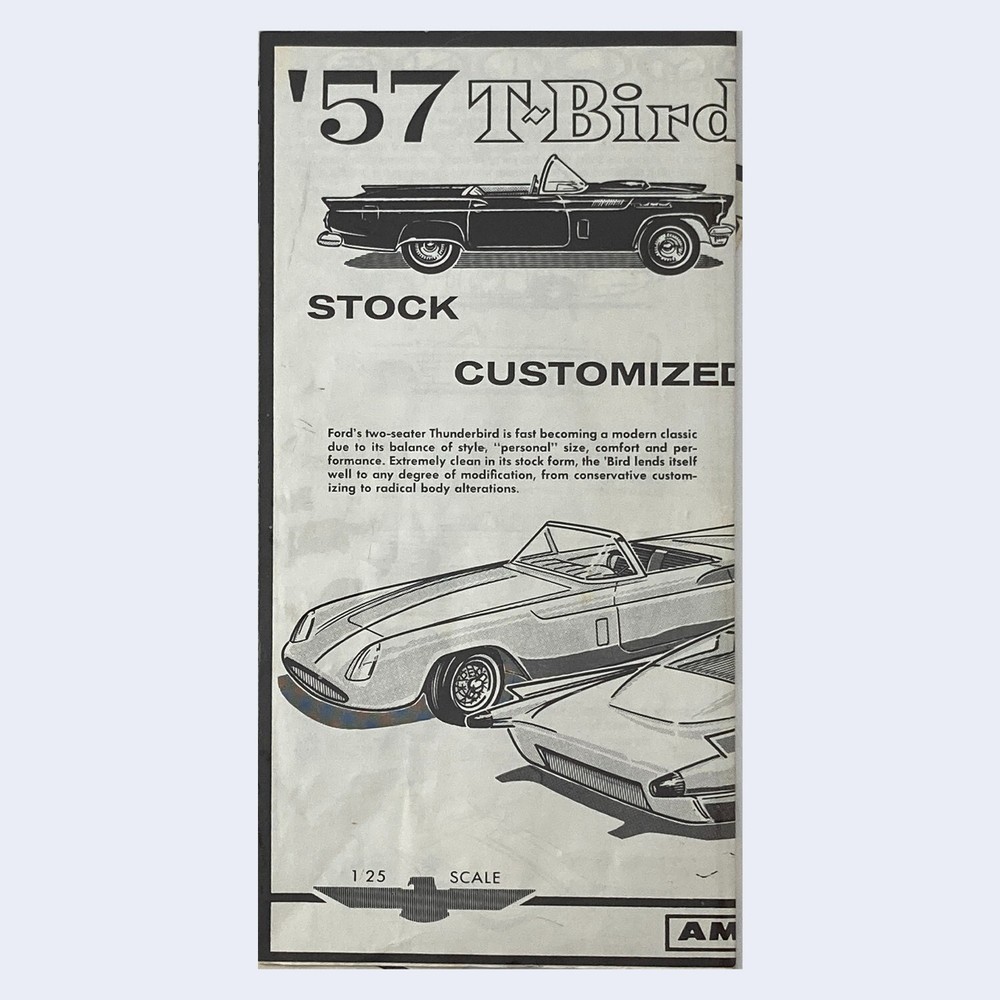 57 Ford T-Bird AMT – Modern Classic Stock Customized Model Instructions