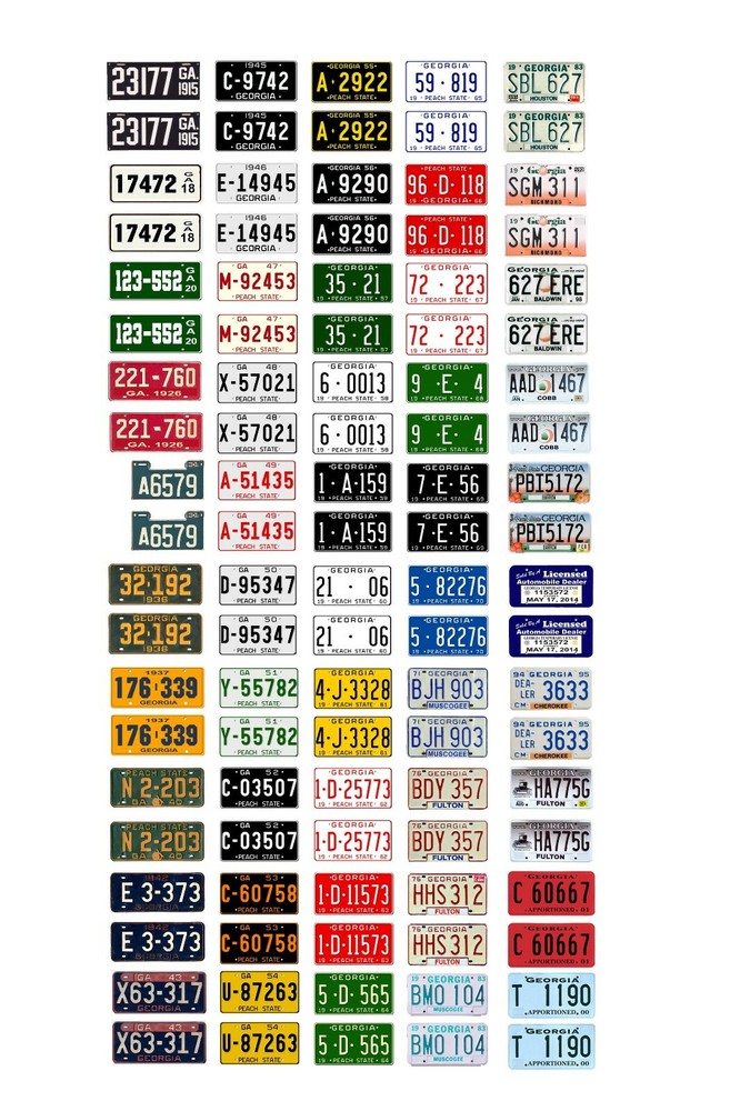 1/64 scale model car assorted USA Georgia license plates state tags 1:64
