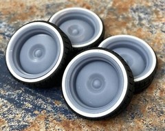 Resin 22 In. “Leadsled” Wheels & Tires, W/One In. Whitewalls,1/24 1/25 Scale