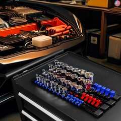 AMM 9-Piece Socket Organizer, 1/2 inch, 3/8 inch and 1/4 inch Drive ABS