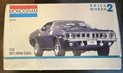 Monogram 1971 Plymouth Hemi Cuda 1:24 Scale Model Car Kit 2943 American Muscle