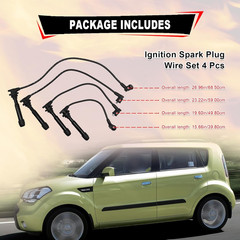 4 Ignition Spark Plug Cable Wire Set, 7Mm, Compatible with Hyundai Tucson Sporta