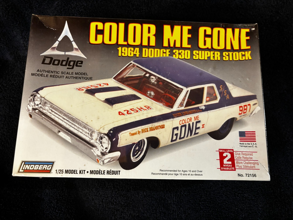 Lindberg Color Me Gone 1964 Dodge 330 Super Sport Kit # 72156 Factory Sealed MIB