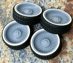 Resin 22 In. “The Caddy” Restomod Wheels, W/ One Inch Whitewalls,1/24 1/25 Scale