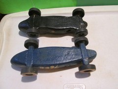 LOT OF 2 CUB SCOUT Pinewood Derby Car Vintage Handmade boy scouts VERY ORNATE