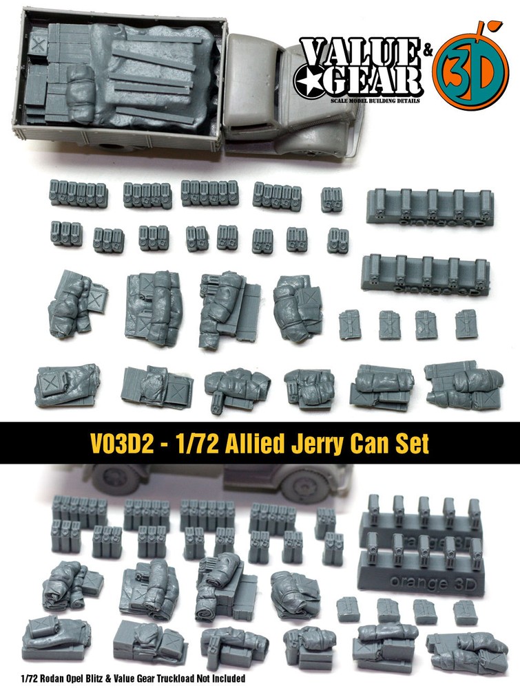 1/72 American Jerry Can Set – Value Gear War Gaming Dioramas – Brail Scale