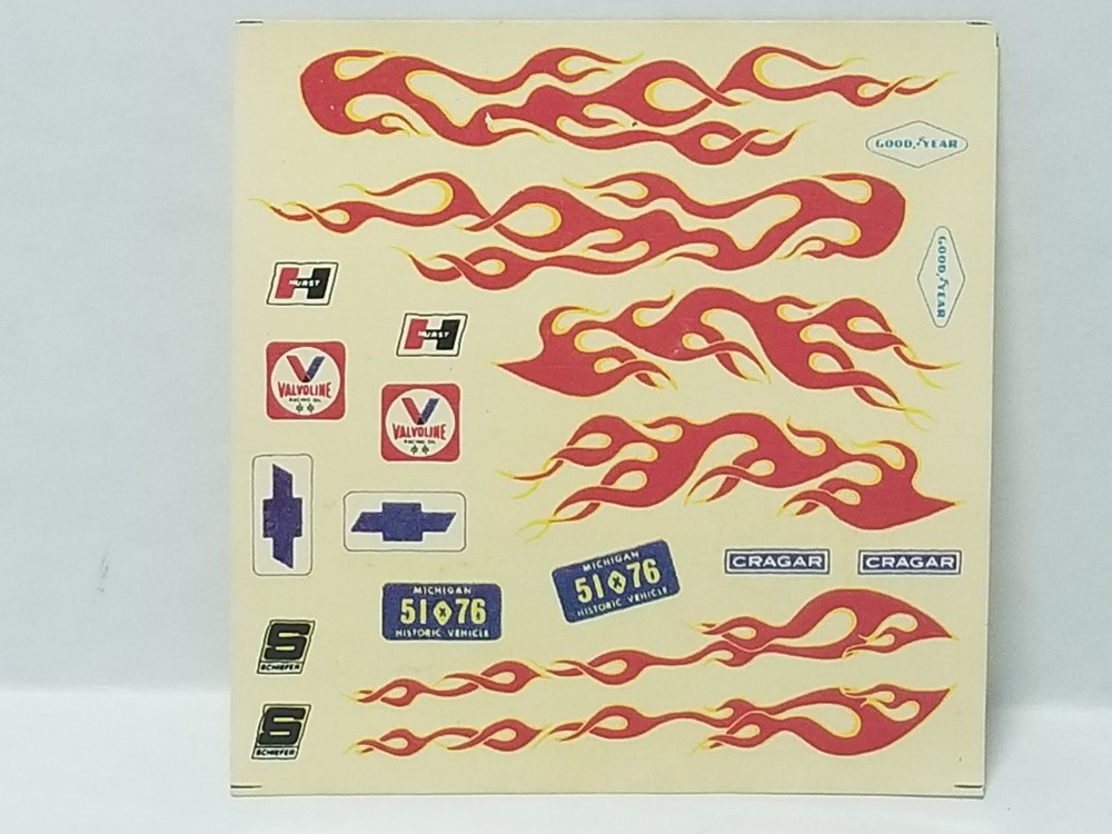 1951 Chevrolet Bel Air DECAL SHEET from AMT 51 Chevy 1:25 Model Kit FLAME DECALS