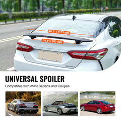 GT Wing Car Spoiler, 46.3 In. Universal Spoiler, Compatible with Most Sedans and