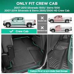 Car Floor Mats for Chevy Silverado & for GMC Sierra: 1500 Accessories Crewcab