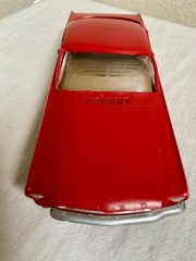 1965 Red & Tan Ford Mustang Fastback Promo Philco P-22 AM Radio w/chrome trim