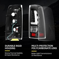 LED Tail Lights Assembly Compatible with 1999-2006 Chevy LED Tube-Clear Lens