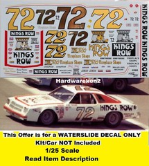 NASCAR DECAL #72 KINGS ROW 1975 CHEVELLE DAYTONA 500 WINNER BENNY PARSONS 1/25