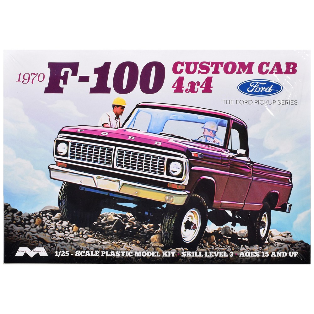 Skill 3 Model Kit 1970 Ford F 100 Custom Cab 4×4 Pickup Truck 1/25 Scale Model