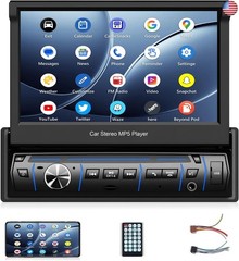 Car Stereo 7 inch Single Din Touch Screen Bluetooth Radio with Flip Out Carplay