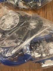 Vintage Model Motorcycle Parts Lot Misc Blue Bikes