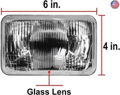 Parts N Go 4×6 Rectangular Plain Conversion Headlights Halogen H4 Bulb Set –