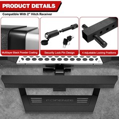 Longsun Hitch Step Fits For 2 Hitch Receiver Textured Black Tow Hitch Step