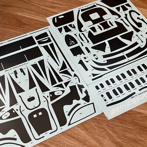 1:24 Scale Full Carbon Fibre Decal Set Suit Tamiya Mercedes AMG GT Model Kit
