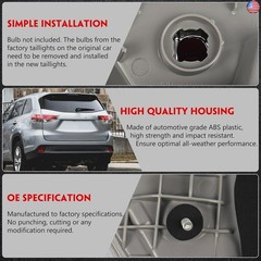 Huray Left Inner Tail Light for Toyota Highlander 2014-2016 Driver Side