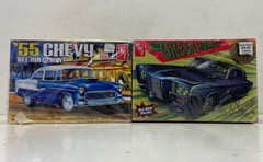 AMT Plastic Model Kit Lot 1/25 55 Chevy Bel Air & Green Hornet Black Beauty