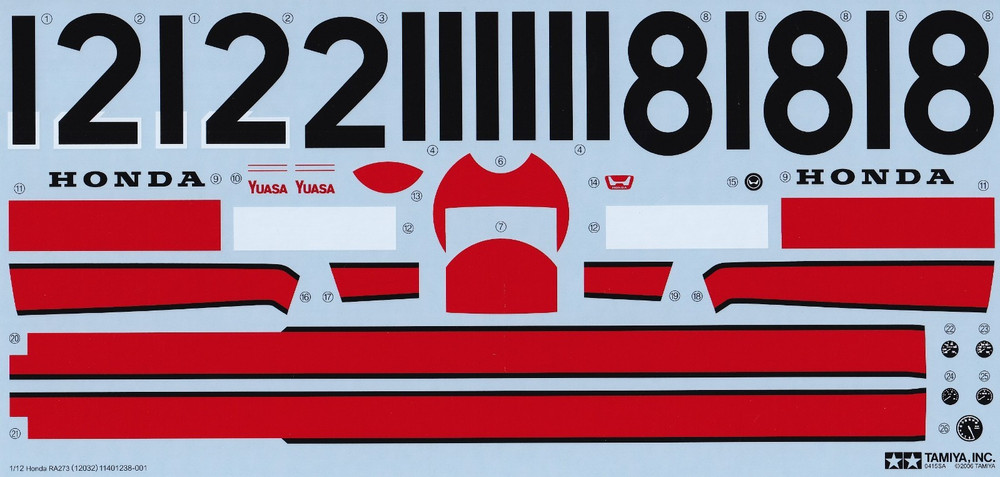 Tamiya Decals for 1/12 HONDA RA273 F1 from japan