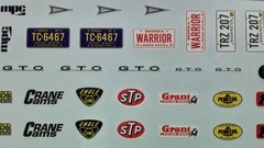 Decal Sheet Emblems 1967 GTO Pontiac 1/25 MPC Scripts Stripes Sponsor