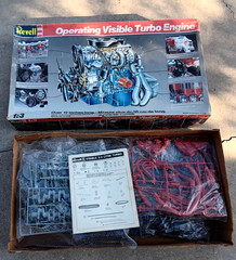 1985 Revell Operating Visible Turbo Engine Model Kit #8879 Open Box Sealed Bags