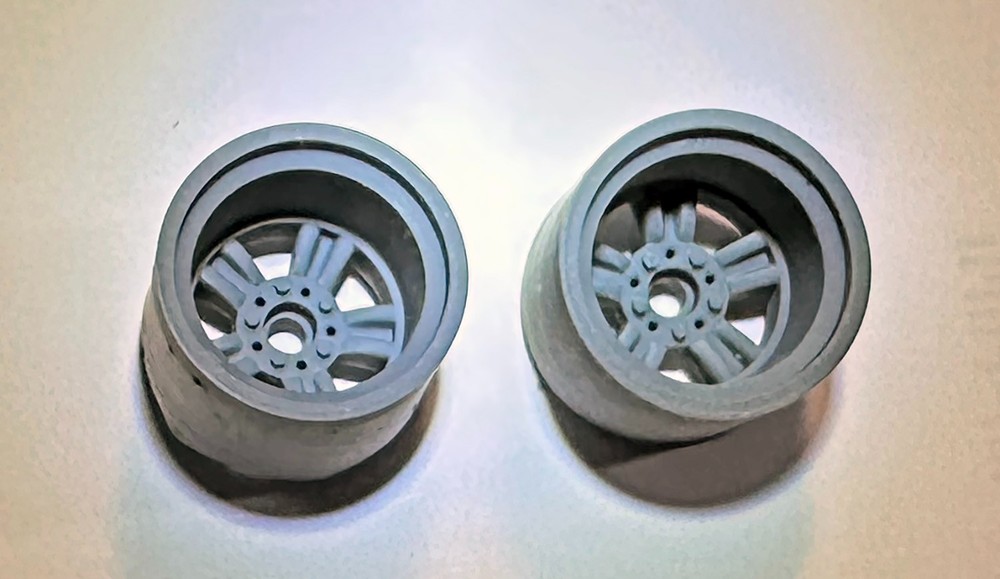 3D PRINTED AMERICAN RACING BEAR CLAW REAR RIMS 2 PIECES 1/25th SCALE