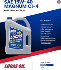 Lucas Oil 10076 SAE 15W-40 Magnum High TBN CI-4 Oil – 1 Gallon