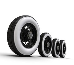 1:10 22” Wire Wheesl With Tall Big And Little Whitewall Tires (12mm Hex)