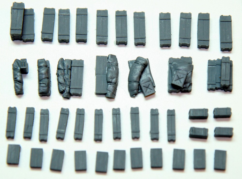 1/72 Scale Allied Ammo & Ration Crates (43 Pcs) “AA1” Value Gear Details Stowage