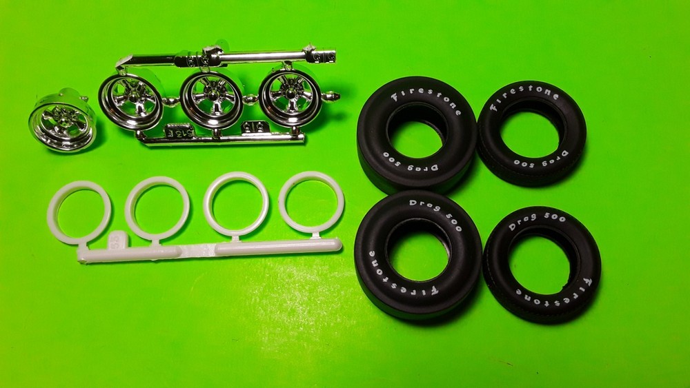 69 1969 Chevelle SS 396 1/25 AMT Firestone Drag 500 Slick Tires Torqu Thrust Rim