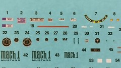 71 1971 Mustang Mach 1 1/25 Decal Sheet 429 Cobra Woodgrain Interior Cluster