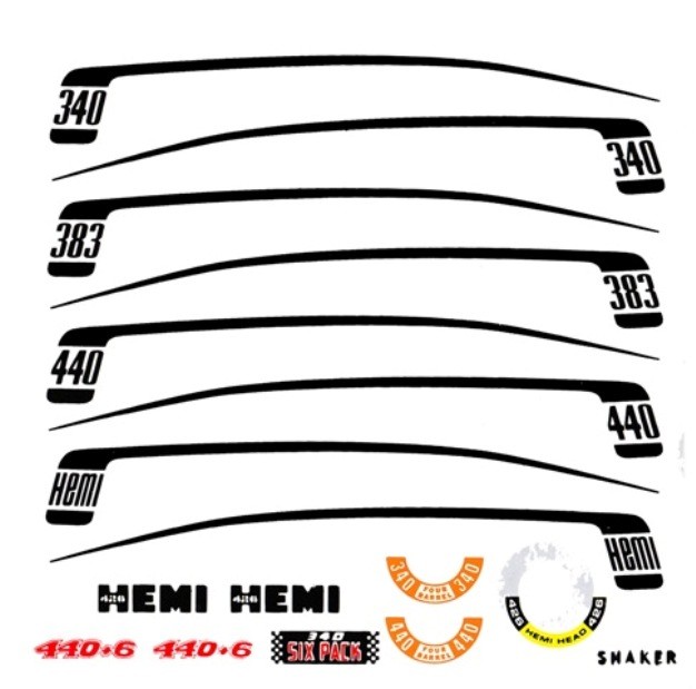Plymouth Barracuda Hockey Stick stripes 1/24th – 1/25th Scale Decals