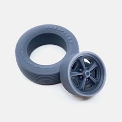 1/25 Resin 15 inch Magnum 500 Wheels, Goodyear Polyglas Tires, and Brake Set