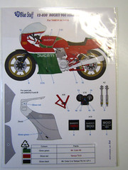 Blue Stuff Decal Sheet 1:12 Scale Ducati MH Replica 900 suit Tamiya Kit # 14019