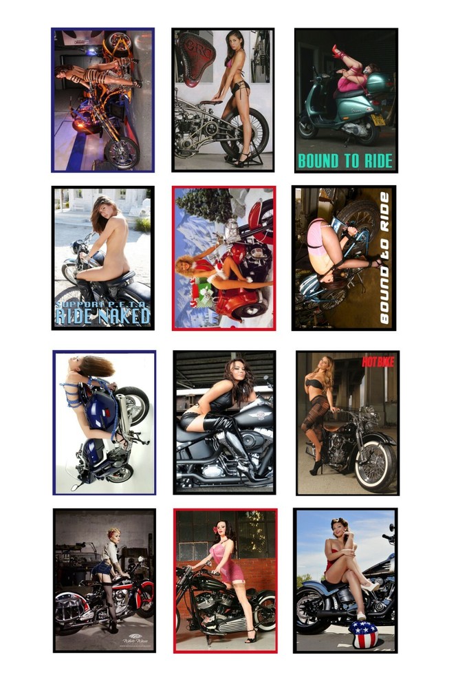1:25 G scale model motorcycle garage auto shop pin up posters signs