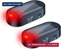 ELECTOP Car Solar Power Simulated Dummy Alarm, Anti-Theft LED Flashing Security,