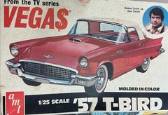 1979 Vintage AMT ’57 T-BIRD From Tv Series VEGAS #3105 1:25 Partially Built
