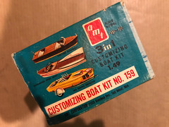 vintage AMT 159 Customizing Boat Kit Box and parts