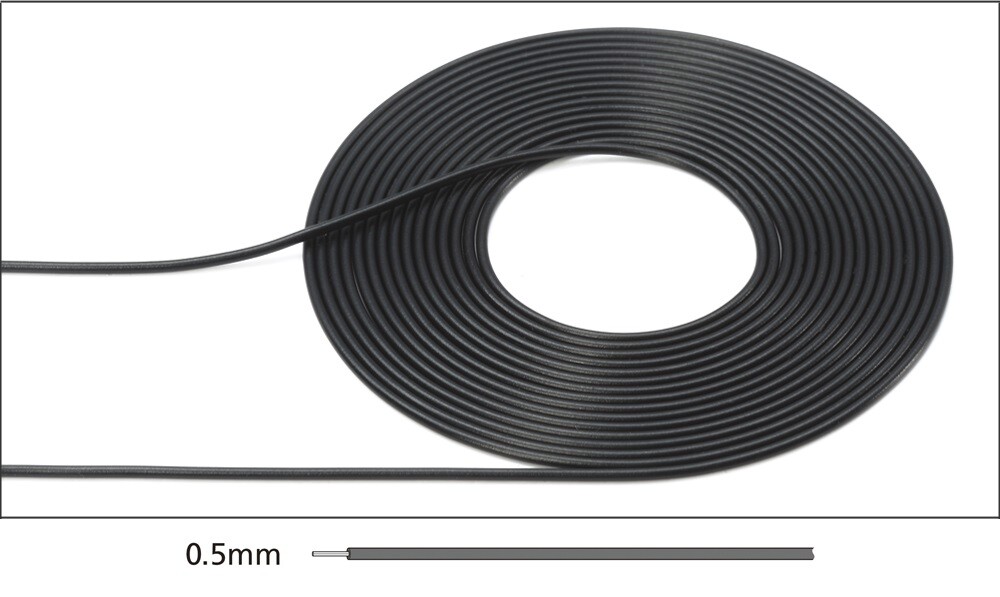 Tamiya Detail-Up Parts Series CABLE (0.5mm OUTER DIAMETER / BLACK) 12675