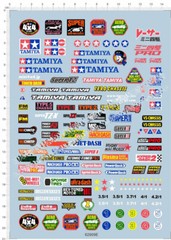 Universal Mini 4WD Sports Racing Car Markings various Logos Model Water Decal
