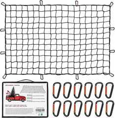 Heavy Duty Cargo Net for Pickup Truck Bed – Stretches from 5′ x 7′ to 15′ x 21′
