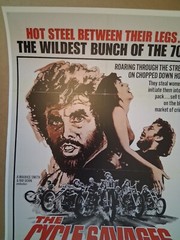 Very cool vintage 1960’s Cycle Savages movie poster 30 yr old reprint GREAT