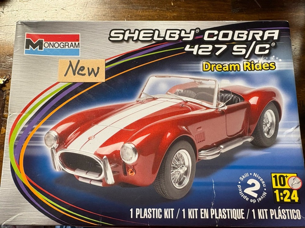 Monogram Shelby Cobra 427 S/C 1:24 Scale Plastic Model Kit Open Box Sealed Bags