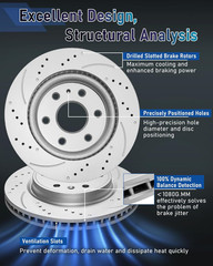 G-Coated Front Vented Brake Pads and Rotors Kit Compatible with 1999-2006 Chevy