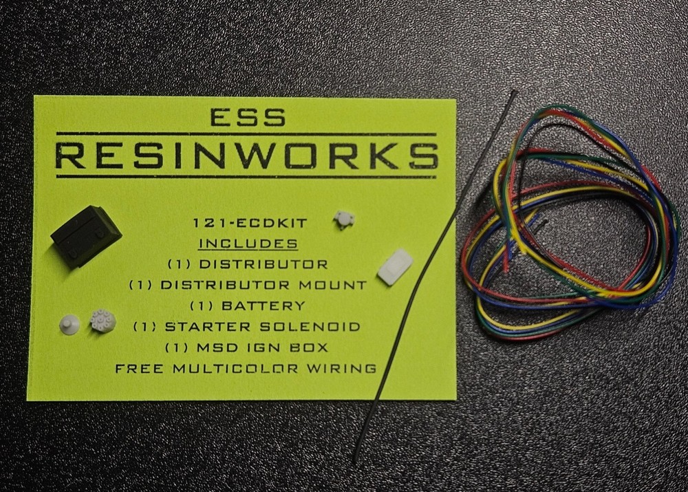 1/24 SCALE ENGINE DETAIL KIT 5 COLORS OF WIRE DISTRIBUTOR BATTERY SOLENOID MSD